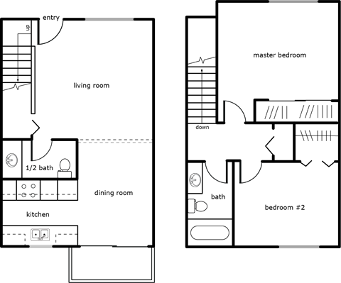 Cedar Crest 2 Bed 1.5 Bath 884 SF